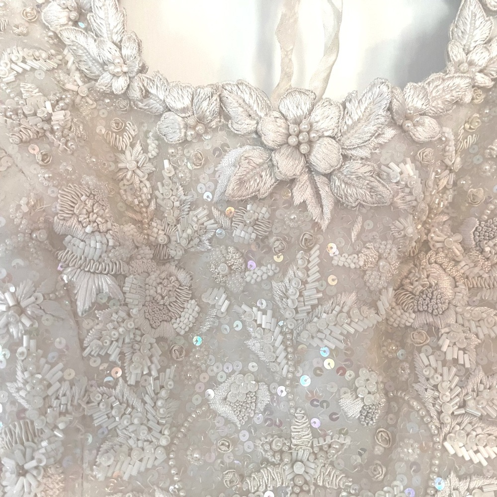 Stunning Vintage, 1996 Designer Wedding Gown by Eva Haynal Forsyth for Scassi.